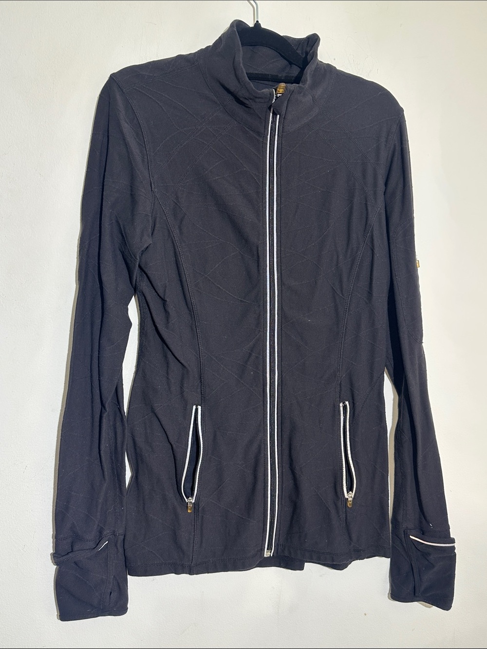 Kirkland Signature Black Zip-Up Jacket with White Trim